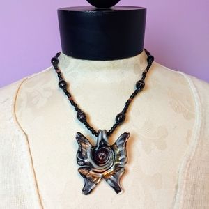 Piece #1 "Black Sunday Butterfly" Lampwork Jewelry